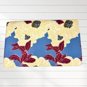 Rachel Pally Clutch Bag Floral Zip Foldable Canvas Vegan Leather Makeup Pouch